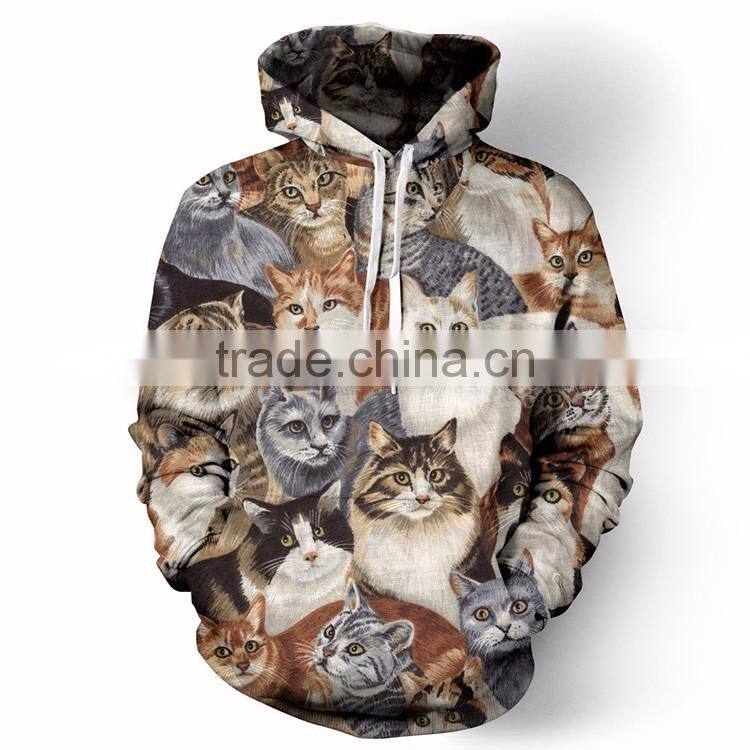 Wholesale Men's 100% Polyester Custom Your Own Design 3D Printed Sublimation Hoodie