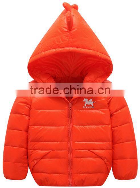 latest kids fashion dianosaur animal cute down clothes,custom made boys padded warm down jacket