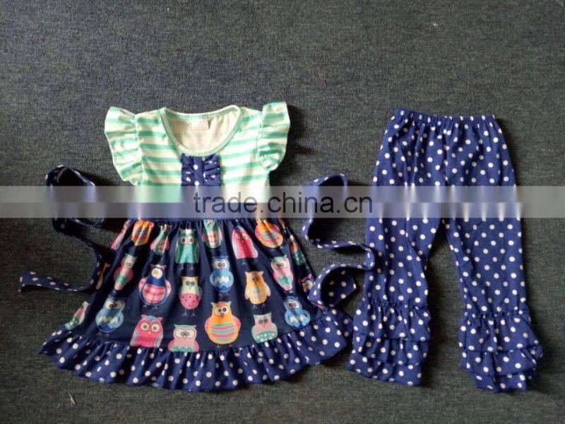 2017 hot sale girls summer outfits wholesale children's boutique clothing