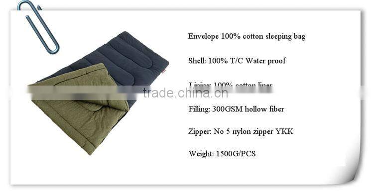 2013 HIGH QUALITY envelope sleeping bag 100% cotton