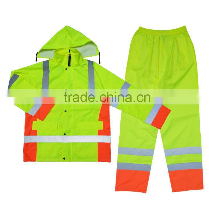 Yellow wear EN20471 dhl workwear outer wear reflective raincoat