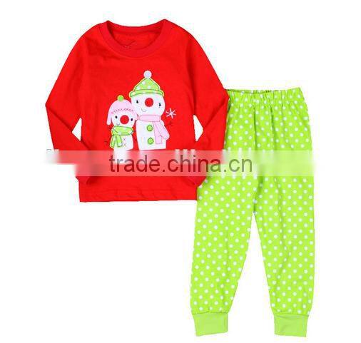 Christmas red snowman printed pajamas kids clothing for boys and girls