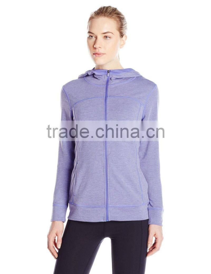 Women's Heathered Knit Zipper-up Hoodie