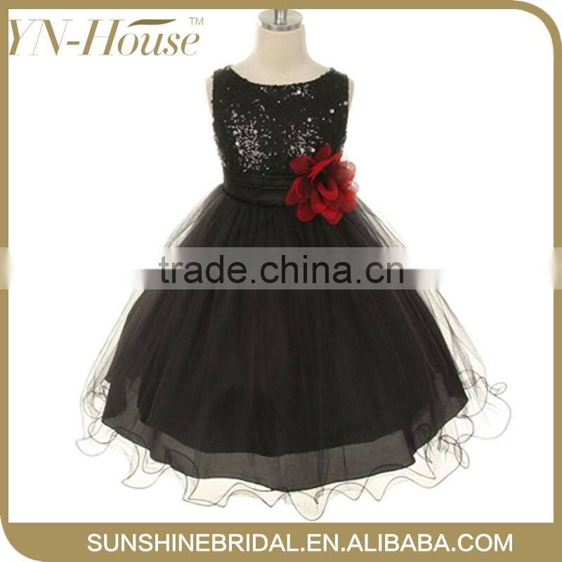 Lovely Cute Hot-Selling Organza Embroidered baby dress designs with Pleated skirt