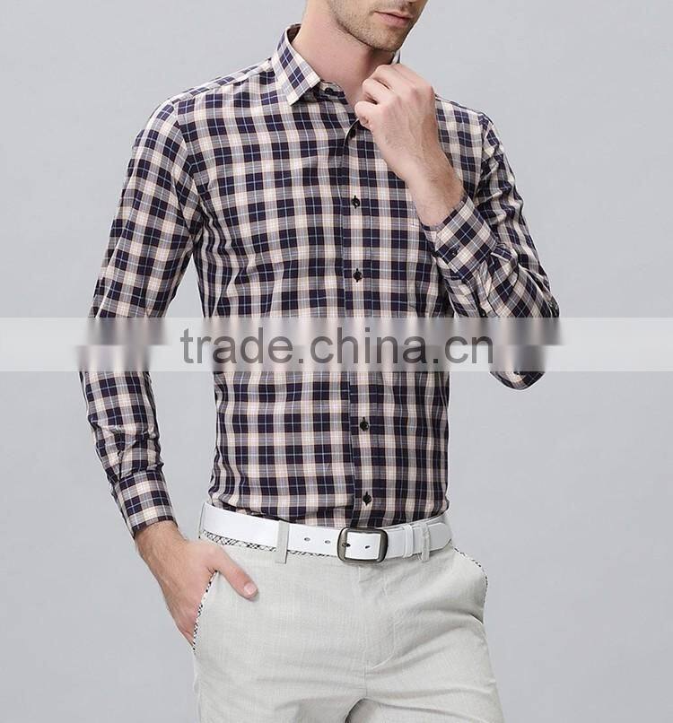 Youth fashion men's shirts delicate plaid design transparent men shirt