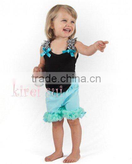 Kids Aqua Blue Ruffles Bottom Pettishorts TS8