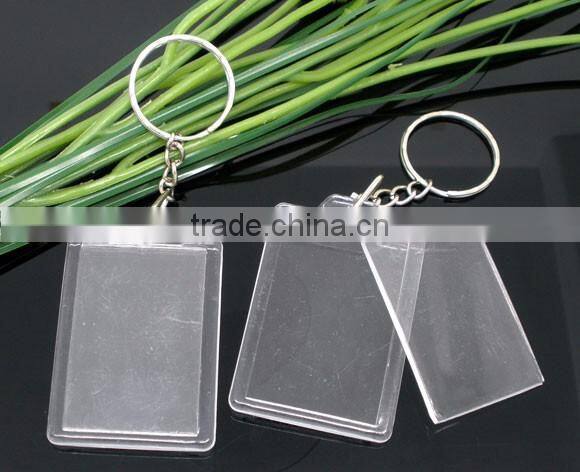 Custom W/Transparent Acrylic Picture Frames Key Chain For 43x28mm photo