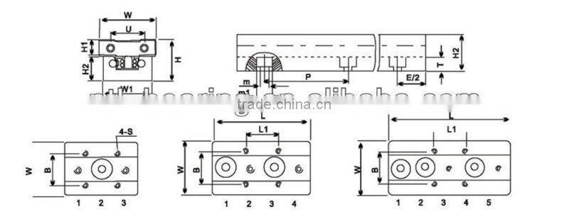 Aluminium linear rail SGR15 with block SGB15UU-4
