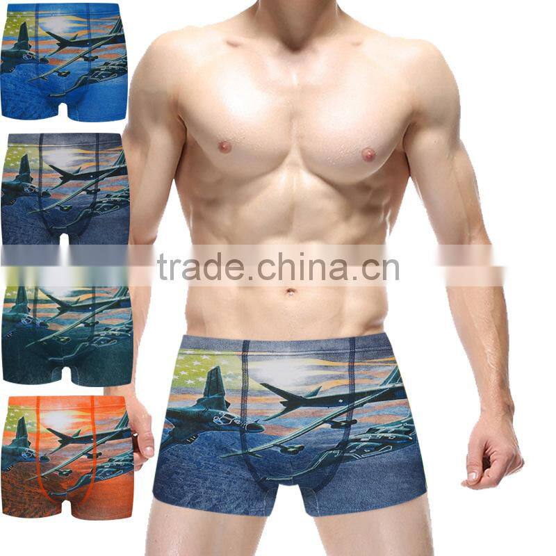 blue denim look panties r print boxer panties/ jnld cotton fruit animal boxers panties underwear/ top quality underwear