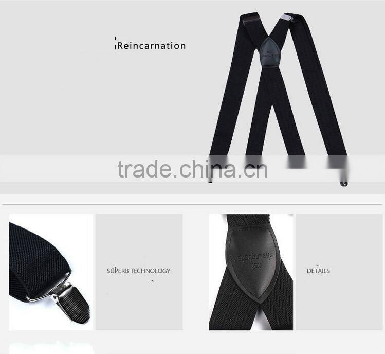 1.5" Wide Solid Color Mens Suspender X Type Undergarment Suspender Brace Casual Business