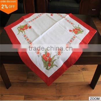 handmade China polyester embroidery satin tablecloths