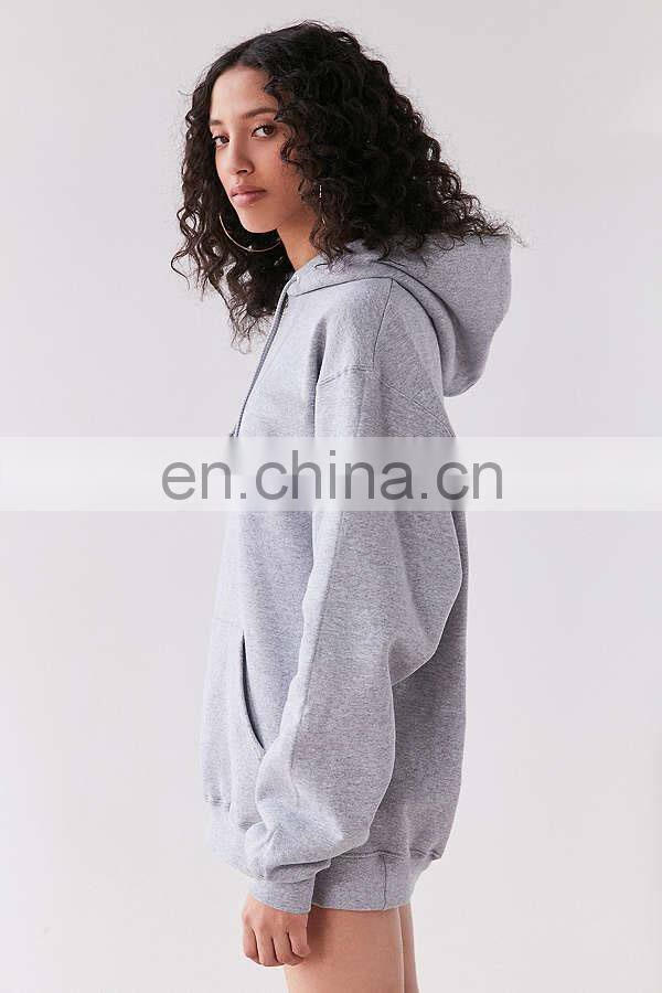 2017 Hot Sale Women Heather Grey Hoodies Mini Logo Hoodies Sweatshirt