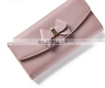 2017 New Arrival Clutch Wallets Bowknot Letter Solid Color Hasp Zipper Horizontal Long Wallet Female Zipper Hasp coin Bag