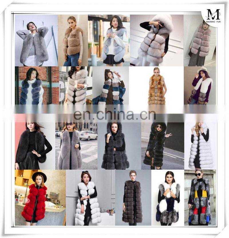 2016 New Korean Style Luxurious Fur Vests Winter Real Fox Fur Vest Women