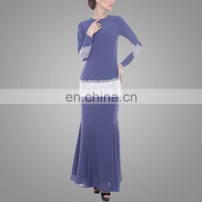 Latest designer lace baju kurung 2017