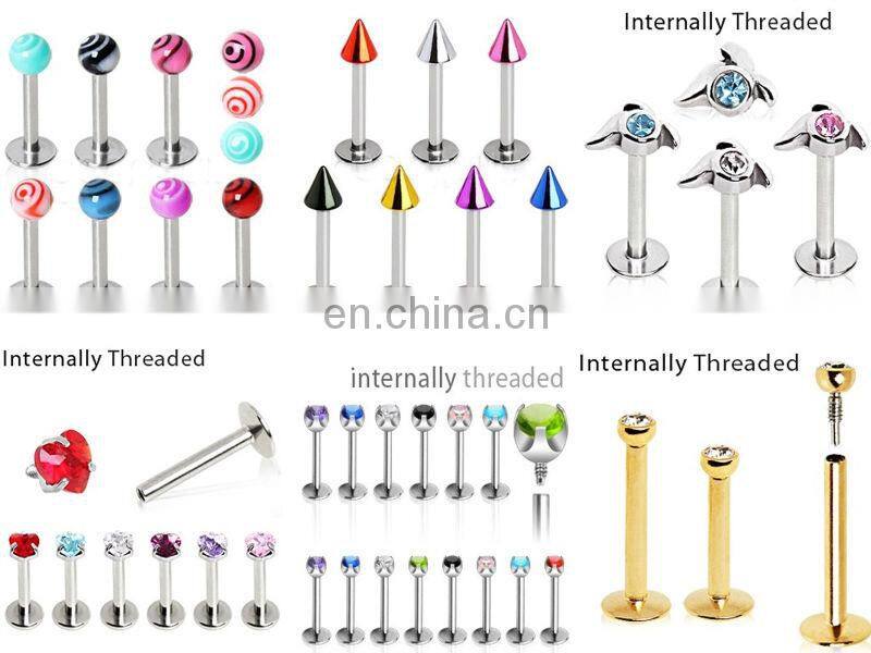 Grade 23 Solid Titanium Horse shoes Body Jewelry with Spikes Piercing