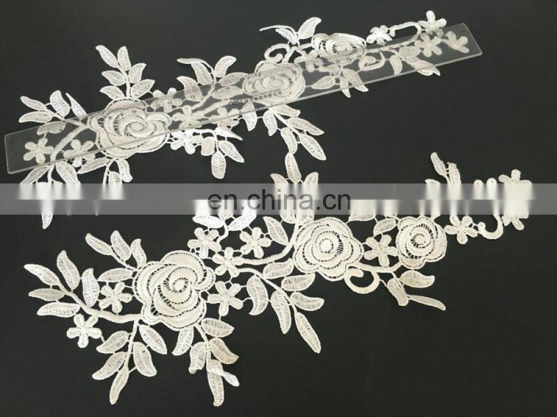 2017custom fancy flower lace patch/applique