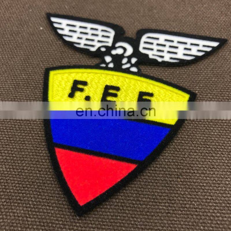 factory direct clothing patches soccer patches 3d flock custom t-shirt printing football badges
