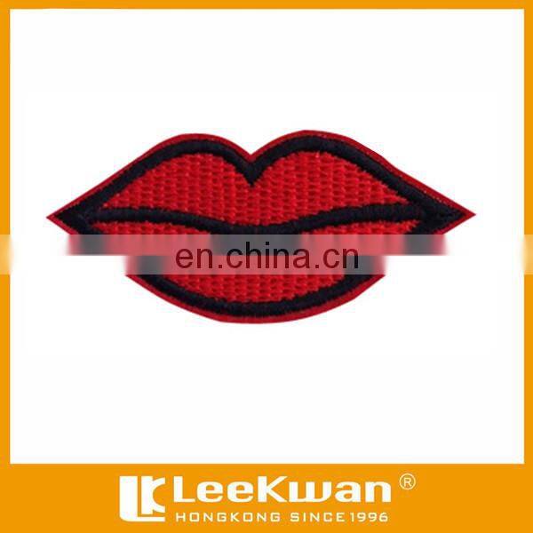 Embroidery Sexy&Red Twill Fabric Lip Applique Patches