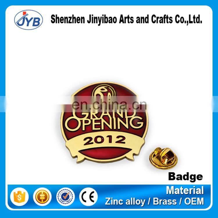 custom high end metal copper 0.6mm name tags bronze plate badge