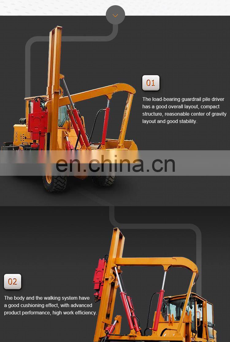 CE approved diesel power hydraulic load pile driver for highway guardrail