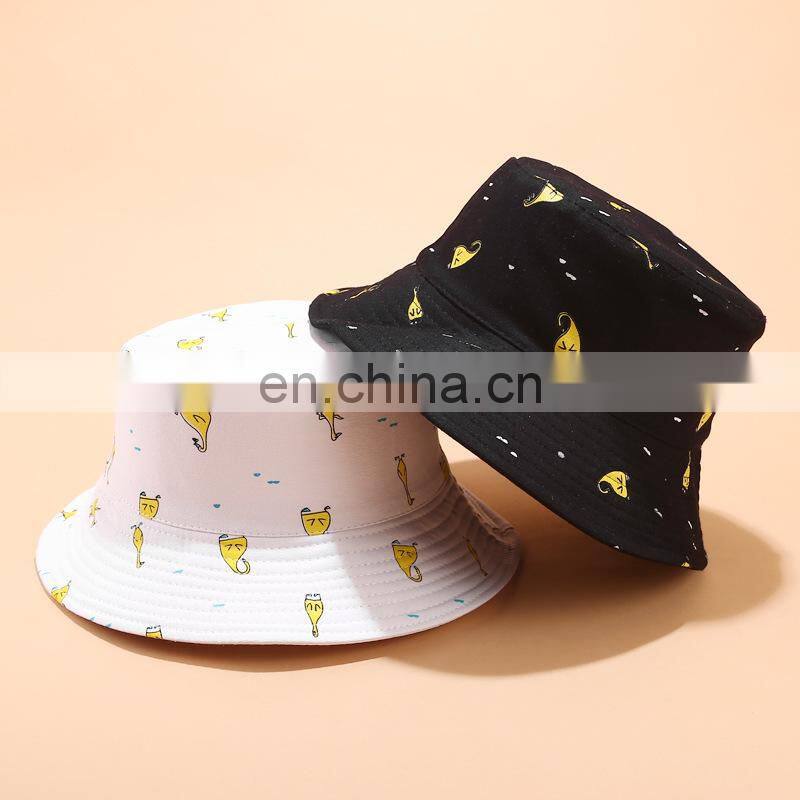 fishing cap Cartoon print hats Women bucket Hat out Cold sunscreen fisherman hats Hip hop casual caps