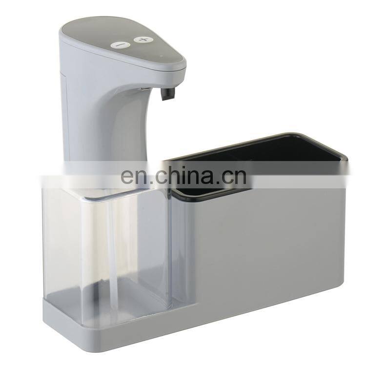 Design Modern Plastic Kitchen Sink Countertop Liquid Dish Soap Dispenser Bottle Caddy with Storage Compartents