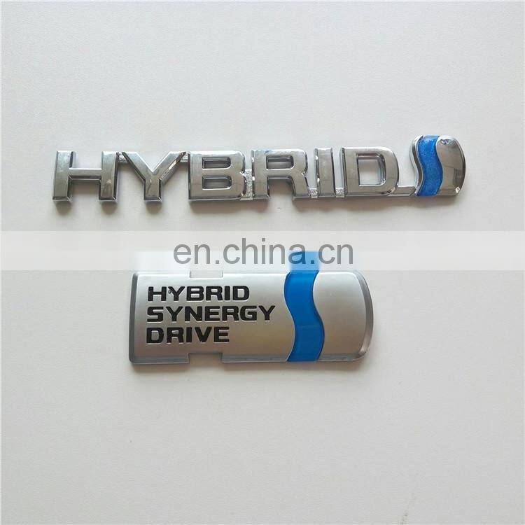 Plastic Custom Chrome Letter Car Body Decoration Hybrid Synergy Drive Rear Emblem