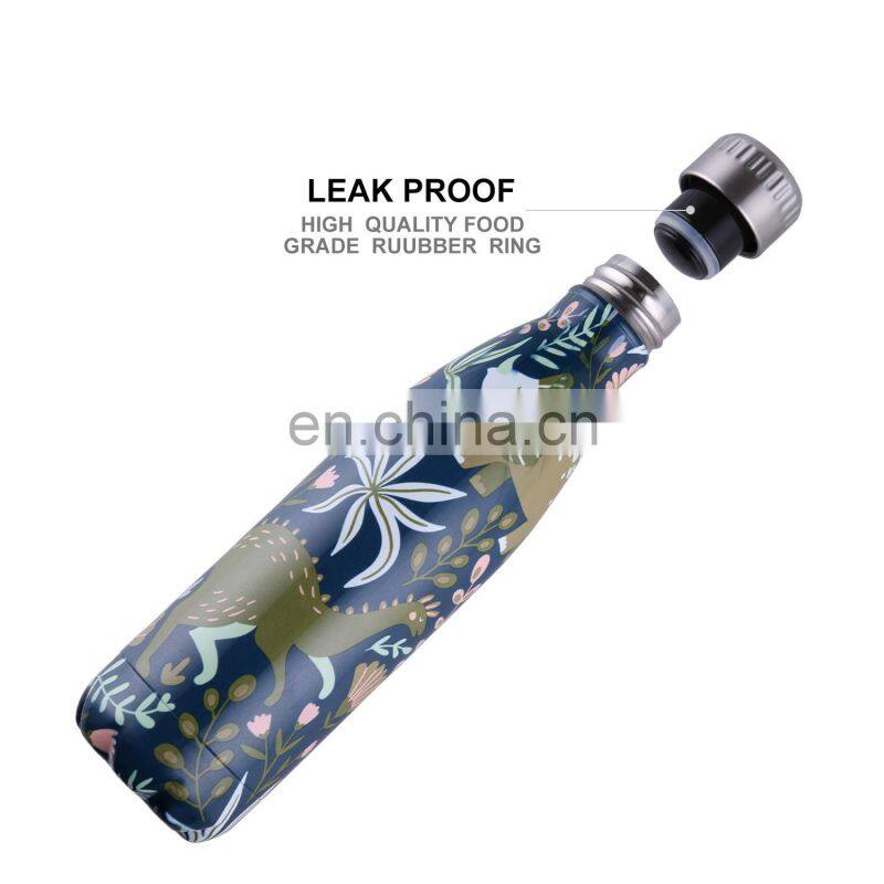 Eco Friendly 500ml Sports Double Wall Insulated Vacuum Drink Cola Shaped Metal Stainless Steel Water Bottles with Custom Logo