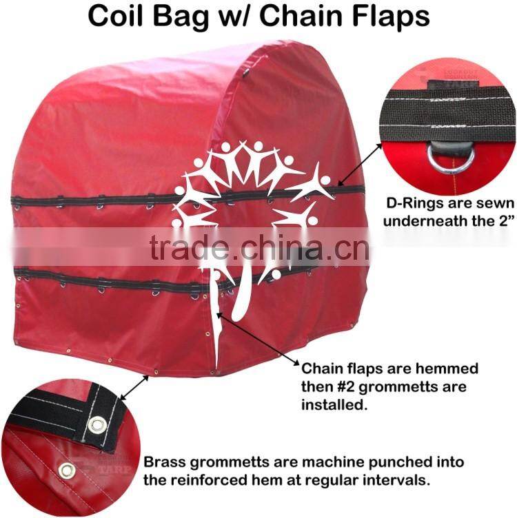 7' Round x 4' Across Flat Coil Tarp w/ Side Flaps for Flatbed Truck