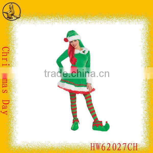 Fat Red Santa Claus Costumes with Hat and Moustache