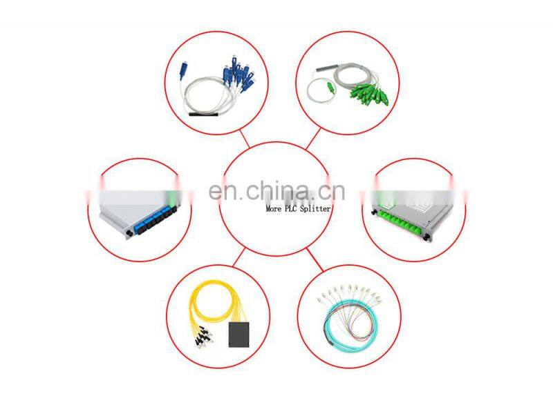 MT-1081-8 Fully Stocked 1*8 Type Fiber Optic Cassette Box Type PLC Splitter With SC UPC Adaptor