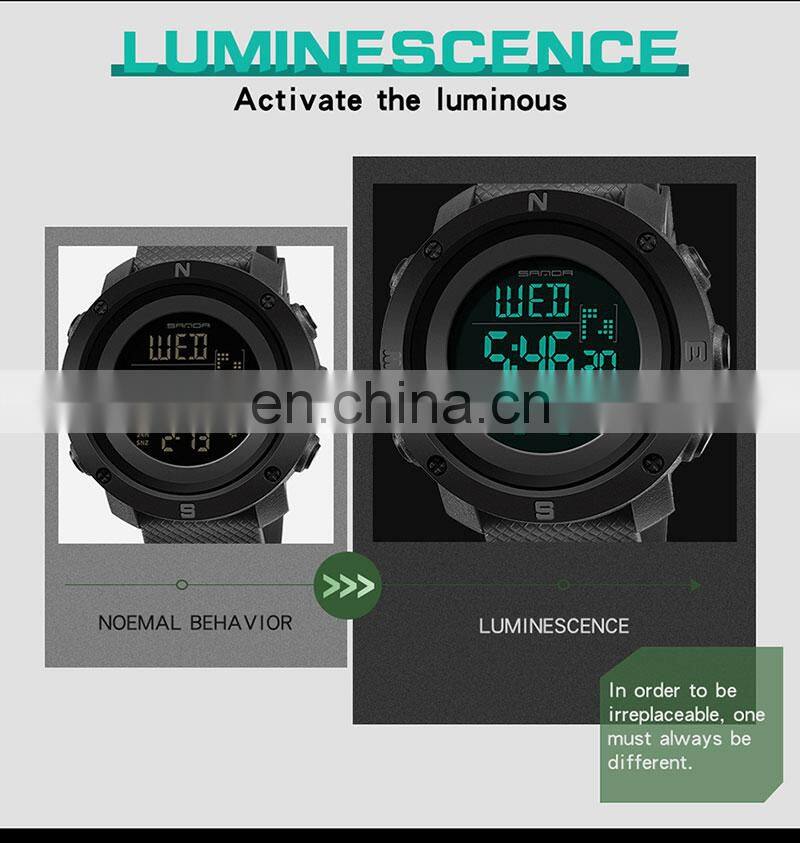 SANDA 361G/362L Men Women Multi-function Sports Digital Watches Outdoor Lovers Week Date Display Chronograph Wristwatch