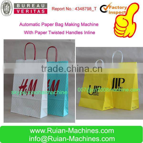 paper shopping bag making machine with handles inline
