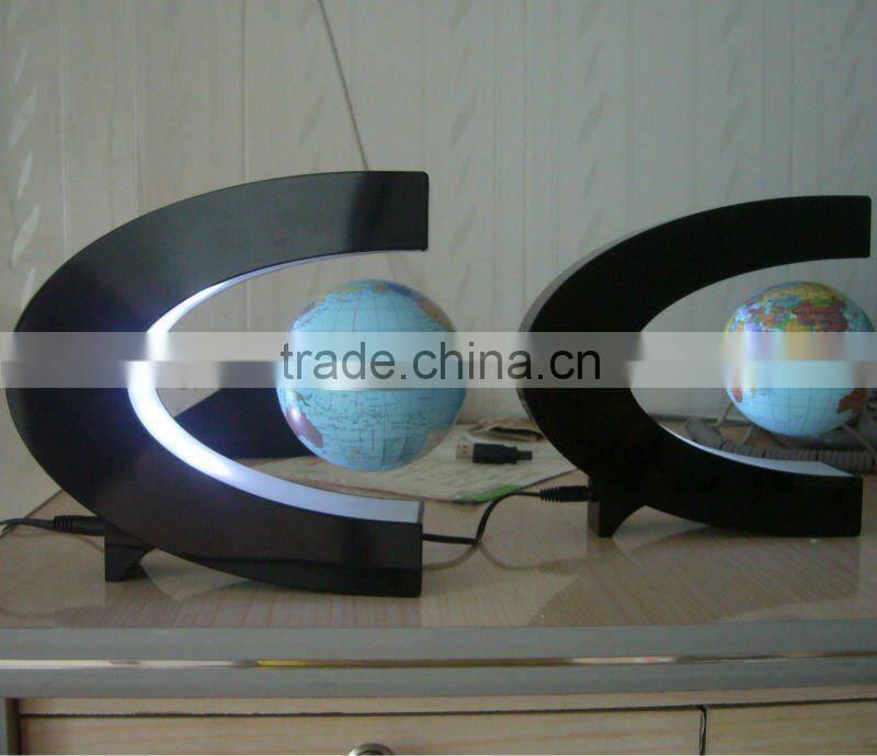 Wooden base magnetic floating globe with 6inch globe