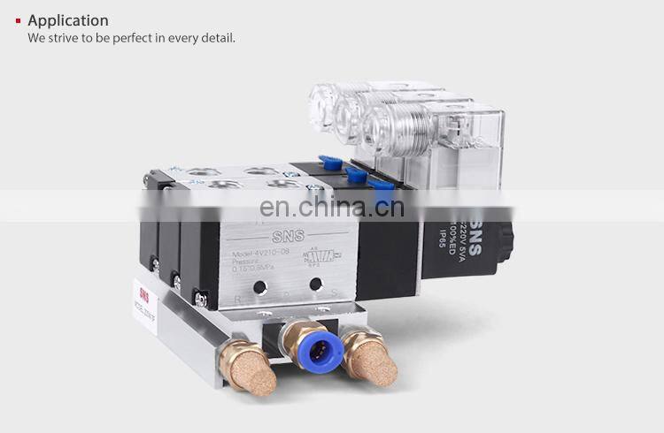 SNS pneumatic air 4V210-08 5/2 port single coil control internal pilot type electric solenoid valve with AC/DC 12V 24V 220V