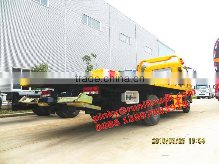 Cheaper Price DFAC 4Tons Road Wrecker Towing Truck With Crane Platform For Sales