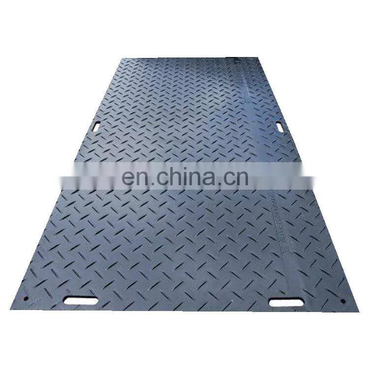 Temporary road mats black construction track way cover floor reusable ground protection mats