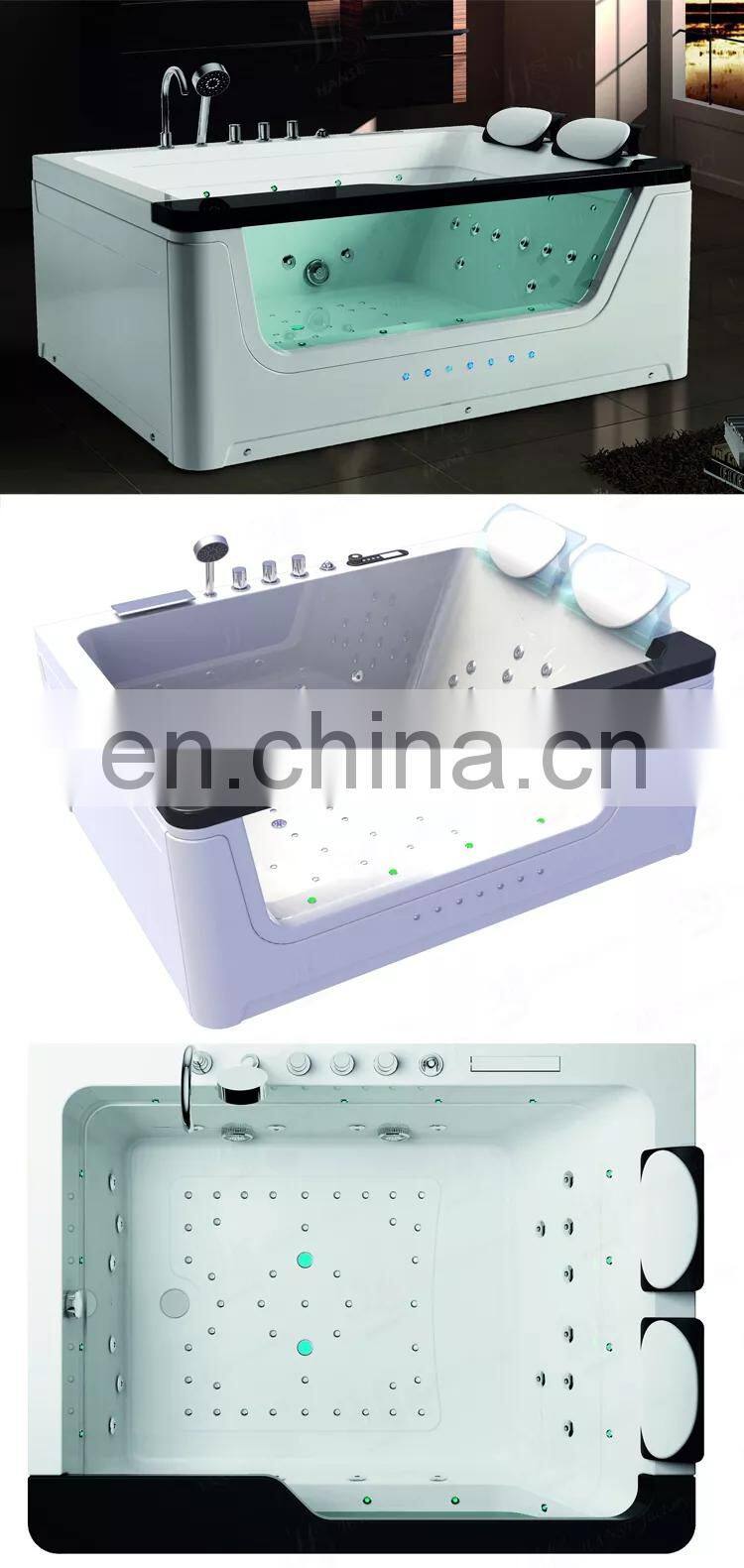 chinese indoor low price modern 2 person led hydromassage whirlpool bathtub acrylic with tv sale in ghana