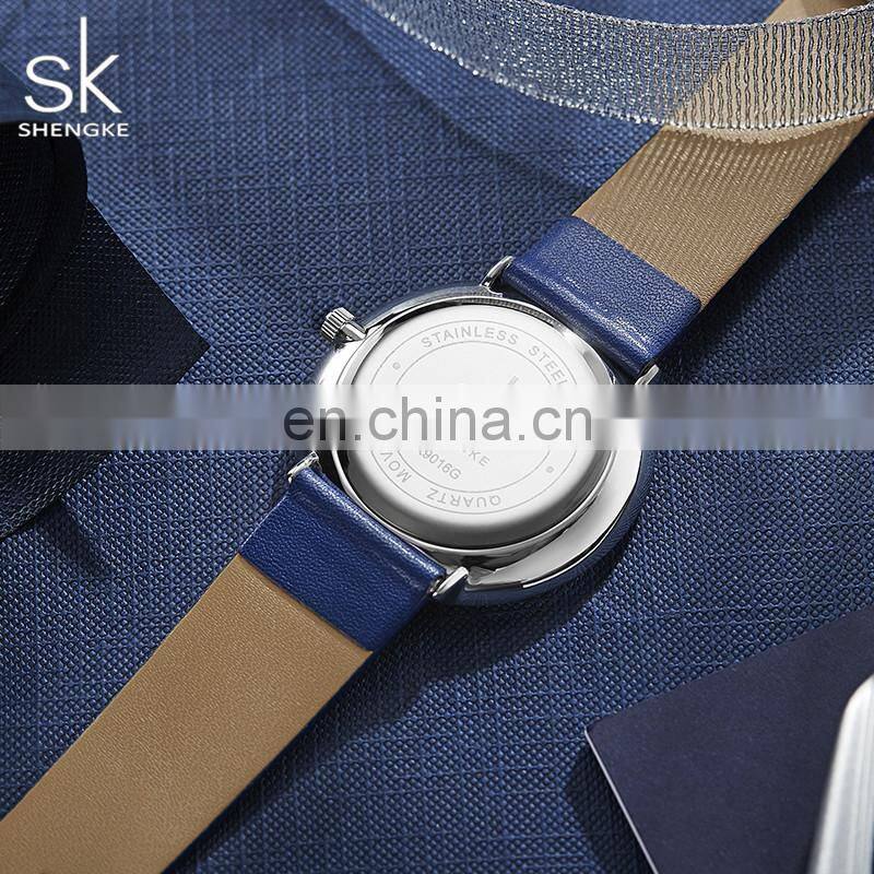 SHENGKE Pair Handwatch Valentine Classic Leather Band Unisex Watches Couple Wristwatch Lover Quartz Watches Mens watch sets