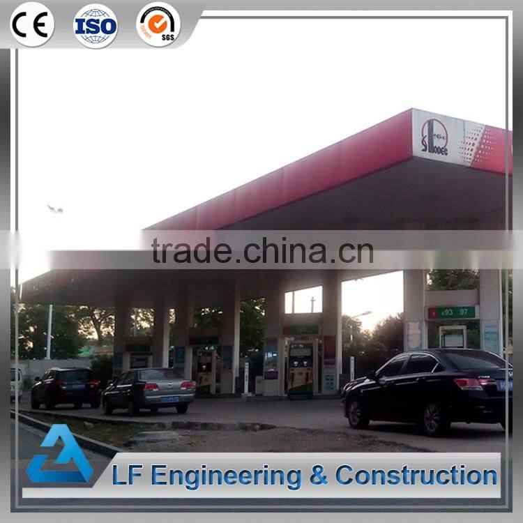 High strength steel structure gas station with easy stallation