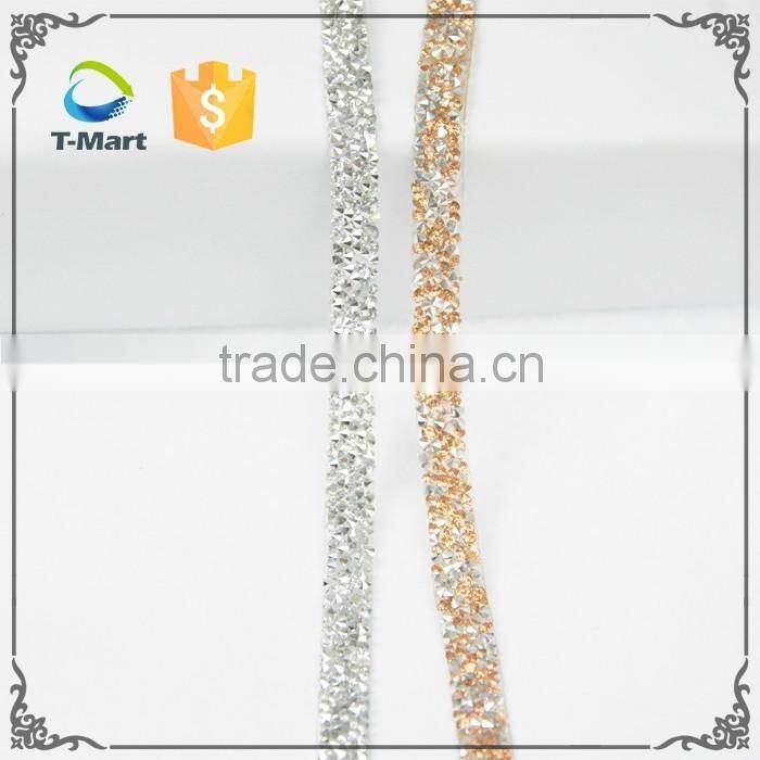 2016 new designs hot fix point back rhinestone trimming for women dress