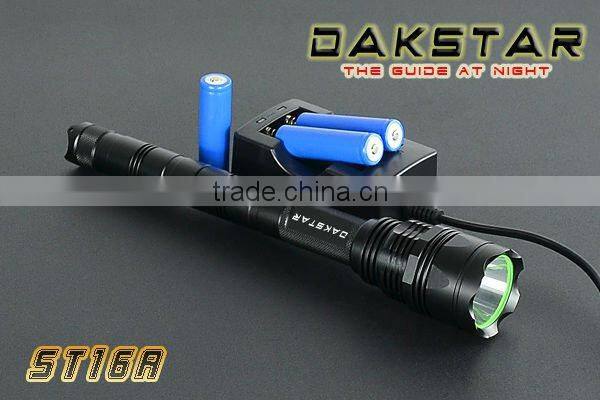 DAKSTAR ST16A 1010LM CREE XML T6 18650 High power Aluminum Police Emergency Rechargeable Camping LED Tactical Light