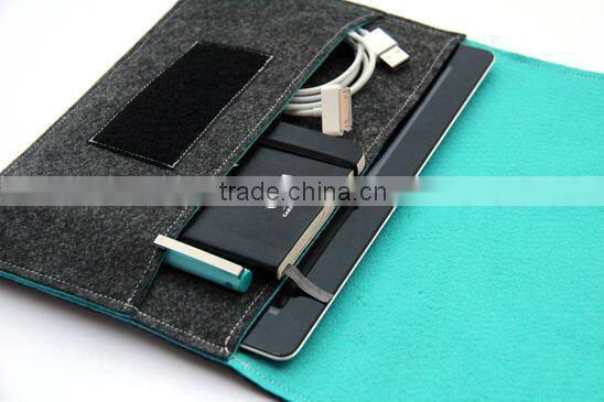 online wholesale fashion comfortale healthy blue 2.5 mm wool felt case for 4ipad with mini notebook earing pen holder in side