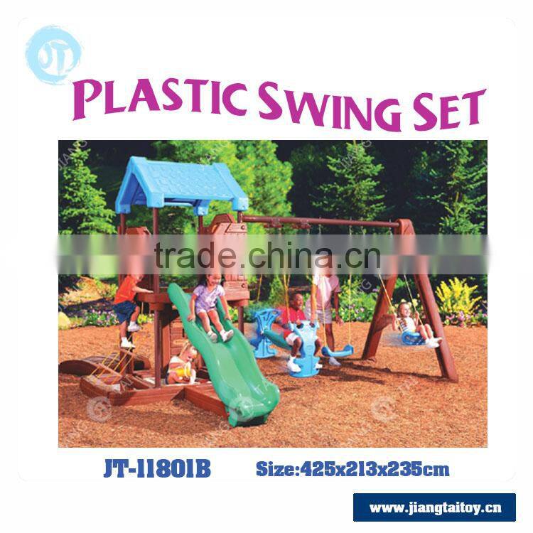 JT-11801B children simple and cheap plastic slide and swing