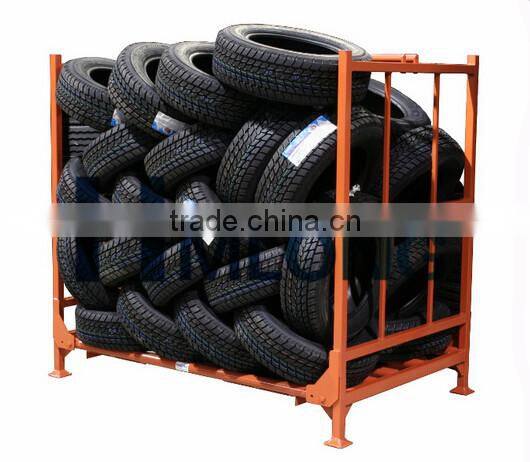 Powder coated storage metal stacking tyre rack