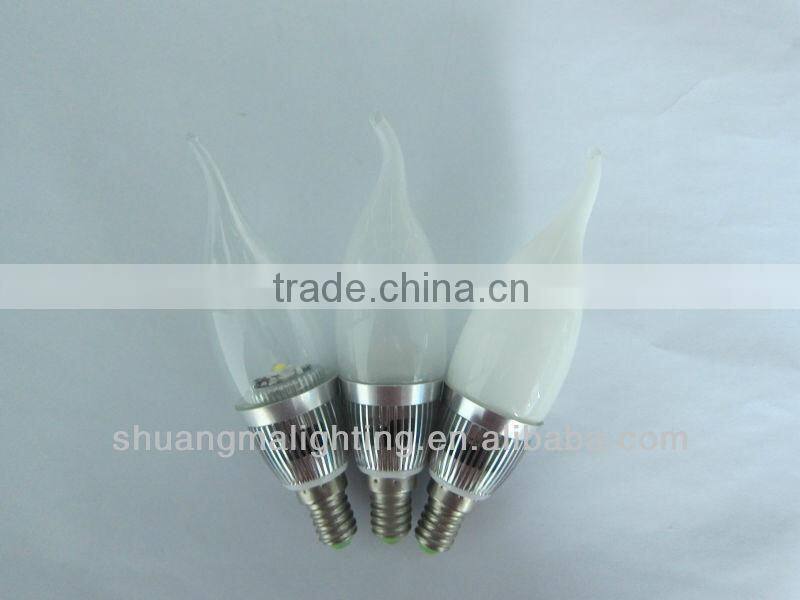 High Luminous Efficacy LED Light-dull polish Candle 1x3W