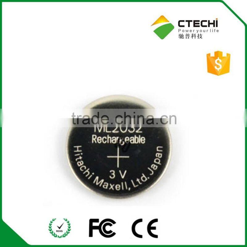 cmos battery ML2032 with wires 3V coin cell