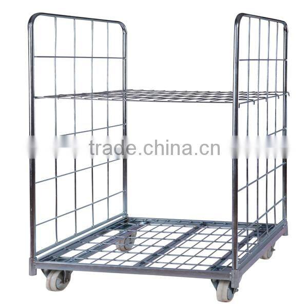 Warehouse portalble metal storage trolleys with wheels