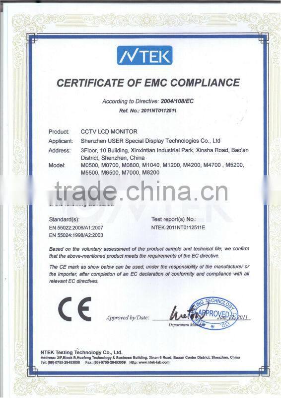 26" Metal frame industrial TFT LCD monitor lcd advertising monitor